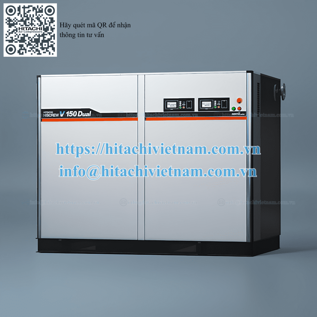 Máy Nén Khí Hitachi Trục Vít (150kW Dual Control) 1 Máy Nén Khí Hitachi Trục Vít Có Dầu 150kw